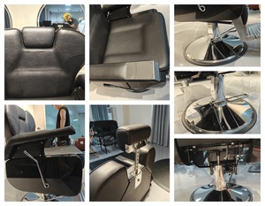 Sedia da Parrucchiere Nera Moderna Poggiapiedi Nero Reclinabile Robusta Confortevole ed Elegante Sedia da <span class=keywords><strong>Barbiere</strong></span> per Salone di Bellezza - Product Image 6
