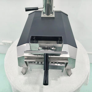 Four à pizza au gaz professionnel moderne avec revêtement en poudre, 12 pouces, noir, mini-rôtissoire pour jardin - Product Image 4