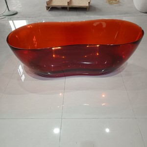 <span class=keywords><strong>Baignoire</strong></span> autoportante <span class=keywords><strong>de</strong></span> luxe en résine transparente colorée pour hôtels et villas avec drain - Product Image 6