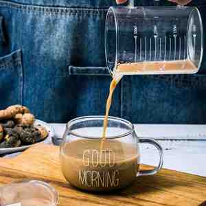 Bevande Dessert colazione tazza di vetro tazza di latte manico bicchieri lettera stampata trasparente in vetro creativo tazza da tè - Product Image 5