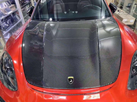 Nouveau kit de protection de capot en fibre de carbone avec vis, noir, garantie 1 an, ajustement universel pour Panamera 971