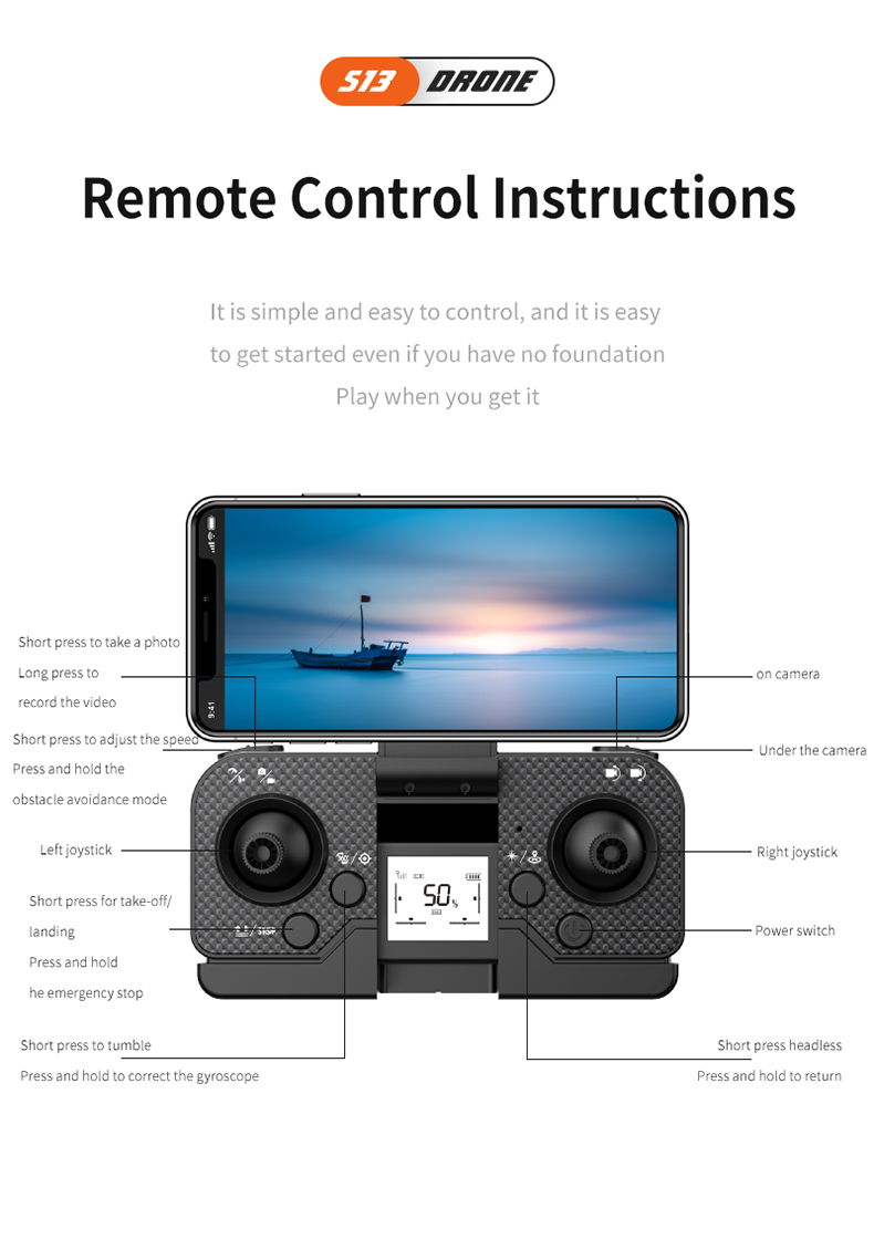 KT-S13 RC Drone - 720p Camera, 150m Control Distance