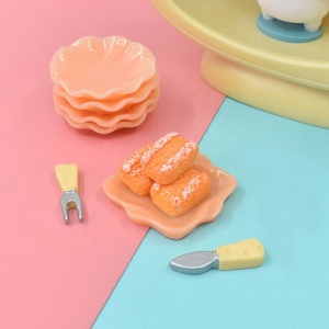 Platos de resina para comida, adornos de vajilla, juguetes de cocina, placa en miniatura, resina plana, accesorios para casa de muñecas DIY - Product Image 4