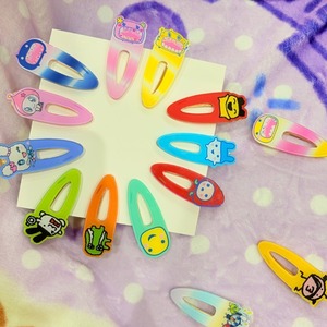 Pince à cheveux en acrylique Tamagotchi Goutte <span class=keywords><strong>d</strong></span>'eau, pince bec de canard, motif dessin animé mignon pour étudiant, pince latérale pour frange en forme de cœur, unisexe, jouet, Japon, maternité - Product Image 4