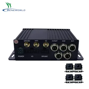 4 قناة المحمول سيارة DVR رصد الوقت الحقيقي ل سيارة شاحنة حافلة OEM ODM الصانع 4G Wifi GPS أداس MDVR مسجل فيديو