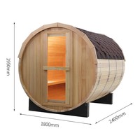 Inframerah kering luar ruangan kayu padat 10 3 2 orang, ruang Sauna dengan jendela Transom desain Modern terapi cahaya merah perawatan uap
