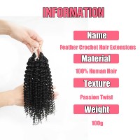 Extensions de cheveux humains Remy pré-séparées, pas chères, pour tresses au crochet Passion Twist, 100g, pointes à effet plume, mèches pré-faites pour tressage