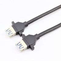 Cable IDE de 20 pines a doble USB 3.0 Tipo-A hembra para panel frontal de caja, con tornillos de sujeción, hecho a medida para cajas de PC, modelo TLUSB3.0
