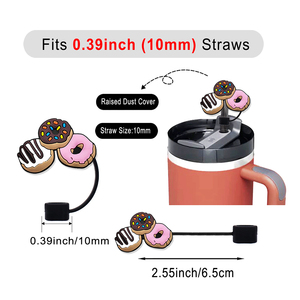 Proveedor de Tapas de Silicona de 10 mm para Vasos de Bebidas, Adornos para Vasos, al por Mayor, Comida Americana, <span class=keywords><strong>Dunkin</strong></span> <span class=keywords><strong>Donuts</strong></span> - Product Image 4