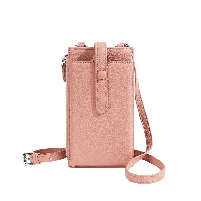 New Japanese Crossbody Women's Phone Bag Mini Vertical Litchi Pattern Simple Shoulder Bag