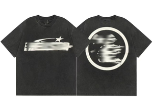 Camisetas de Verano de Manga Corta Holgadas de Algodón Puro para Hombre y Mujer, Venta Directa de Fábrica, Serie Hell and Star Estampada - Product Image 4