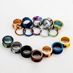6 Colors Vít Thiết Kế Hollow Ear Cắm Đồng Hồ Thép Không Gỉ Ear <span class=keywords><strong>Tunnel</strong></span> Expander Piercing Trang Sức - Product Image 2