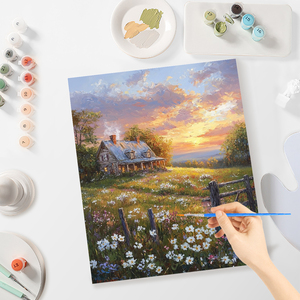 CHENISTORY Pintura por Números, Paisaje de Pueblo, Dibujo sobre Lienzo, Regalo Artístico, Kits de Pintura por Números para Decoración del Hogar - Product Image 4