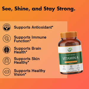 Cápsulas de vitamina A a base de plantas, OEM/ODM, de gran venta, derivadas de betacaroteno, 5600 UI |   60 Cápsulas Vegetales |   Apoyo para la Piel, los Ojos y el Sistema Inmunitario - Product Image 3