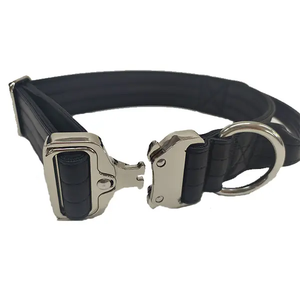 Collier de chien tactique réglable de <span class=keywords><strong>4</strong></span> cm de conception moderne le plus vendu collier de chien en cuir de luxe avec du néoprène résistant - Product Image 4