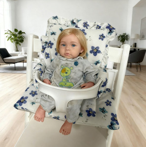 Custom Pattern Extra Padded Baby Wooden High <strong>Chair</strong> Cushion Pad Cushion Cover With Frill - Product Image 3