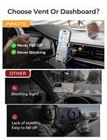 Support de téléphone mains libres LISEN pour grille d'aération, fixation de voiture réglable à 360° avec maintien automatique par gravité pour iPhone 17 16 15 Pro Max Samsung