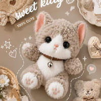 Jouet en peluche chat mignon de 4 pouces, mini-pendentif chaton en peluche, porte-clés animal doux pour la vente en gros aux détaillants et sur le marché de la revente