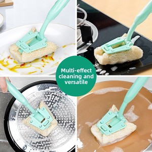 Long-<b>Handled</b> Detachable Eco-Friendly Kitchen Cleaning Brush with Plastic Handle and Loofah <b>Sponge</b> Zenidoo Brand - Product Image 3