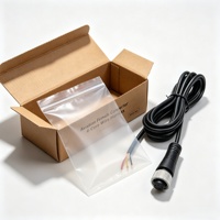 Conector M12 Personalizado OEM ODM, 4 Pines, Código A, Hembra, Aviación, Electrónico, Impermeable, PVC, Conductor de Cobre Estañado, Arnés de 300V