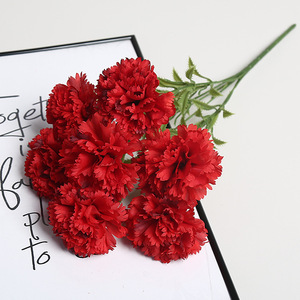 <span class=keywords><strong>Ramo</strong></span> de 7 Cabezas de Clavel de Seda Artificial para el Día de la Madre, Cumpleaños, Festividades, Bodas, Decoración del Hogar, Arreglos Florales - Product Image 4