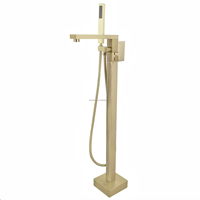 Robinet de baignoire sur pied Maestro Spectrum Luxury en laiton massif, avec douchette à main, pour baignoire carrée