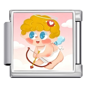 Venta al por mayor de dijes italianos de Cupido y ángel del amor de 9mm, ideales para la creación de pulseras DIY, regalo de joyería para el Día de San Valentín para mujeres - Product Image 4