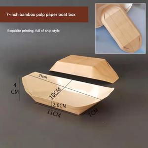 Custom Printed Logo Food Grade <b>Paper</b> Fried Chicken Delivery Take Out Boxes and Boat Food <b>Trays</b> for Fast Food Packaging - Product Image 5