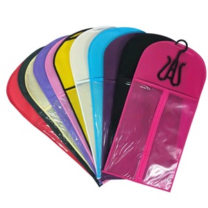 Home Salon Organizer Pink/Black Long Hair Extensions <strong>Storage</strong> <strong>Bag</strong> Non-Woven Dust Proof Wigs <strong>Carrier</strong> <strong>Bags</strong> With Plastic Hanger - Product Image 1