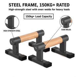Wooden Parallel Dip Bar Thick Beech Handles Rock-Free Fitness Equipment for Home Gym <strong>Gymnastics</strong> Strength Training <strong>Bench</strong> Rack - Product Image 3