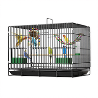 Cage à oiseaux pliable en métal à mailles anti-évasion pour perroquets, pigeons, perruches, émeraillons et tourtereaux - Taille moyenne