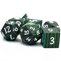 Pour Udixi Logo personnalisé donjons et dragons polyédriques en bois jeu de dés rayure verte