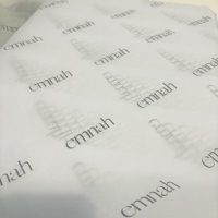 Custom Printed White Black Gift Tissue Paper 17gsm 100pcs Single Side Recycled Paper Wrapping Packaging for Clothing Shoes Logo