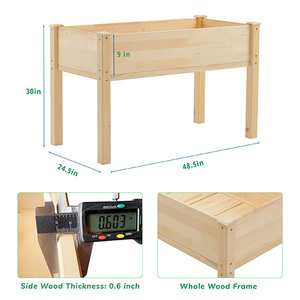 Jardinera Elevada de 48x24x30'' con Patas de Madera de Cedro, Moderna, Sin Acabado, para Plantas de Exterior, Certificada por <span class=keywords><strong>PEFC</strong></span>/<span class=keywords><strong>FSC</strong></span>/BSCI, Requiere Ensamblaje - Product Image 4