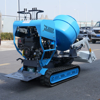 Bétonnière automatique EPA CE Ciment diesel Micro chargeuse mobile Bétonnière industrielle sur chenilles Mini bétonnière