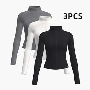Conjunto Deportivo de 3 Piezas para Mujer, Chaqueta de Yoga con Cierre, Hecho en China - Product Image 1