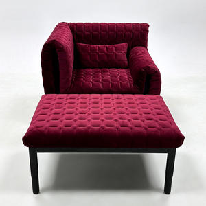 Fauteuil d'angle italien moderne, mobilier minimaliste de luxe, chaise de salon avec structure métallique, fauteuil d'appoint de luxe pour la maison - Product Image 5