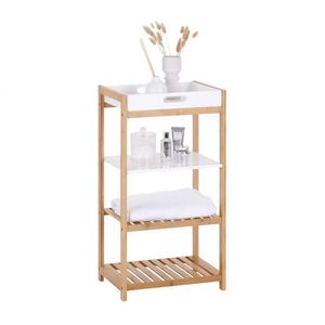 Modern Multifunctional Easy Assembly Home <b>Organizer</b> Space-Saving 4 Tier Bamboo Bathroom <b>Shelves</b> Ladder <b>Shelf</b> with Removable Tray - Product Image 4