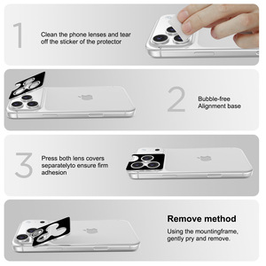 Protezione per Obiettivo Fotocamera in <span class=keywords><strong>Vetro</strong></span> Temperato 3D 9H Ultra Trasparente Antigraffio di Alta Qualità per Telefoni Cellulari - Product Image 6