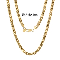 Cubin Link Collier Hip Hop pour homme en acier inoxydable Bling Gold Finish Miami Iced Cuban Link Chaîne Moissanite Collier Hiphop