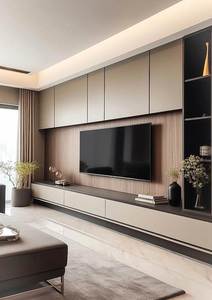 Customized Full <b>Wall</b> <b>TV</b> Cabinet, Full <b>Wall</b> Storage Cabinet, Living Room Furniture - Product Image 2