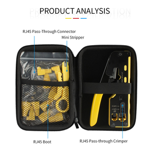 Kit d'outils de réparation de câbles réseau LAN <span class=keywords><strong>Cat</strong></span> <span class=keywords><strong>7</strong></span> OEM, comprenant un coupe-fil manuel, un tournevis et un jeu de pinces à sertir <span class=keywords><strong>RJ45</strong></span> RJ11 - Product Image 3