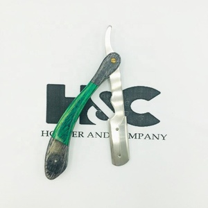 Navajas de barbero al por mayor con mango de madera, personalizables con recubrimiento de color, navaja de barbero con mango de madera - Product Image 2
