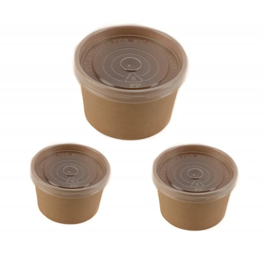 Disposable PP PET plastic flat clear lids for paper bowl cover