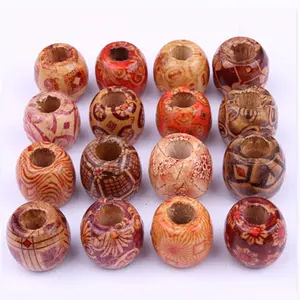 100Pcs Dreadlock Bead Perline di Legno Dei Capelli Intrecciare I Big Hole Dreadlock Bead Anello Tubi Per Intrecciare I Capelli di Estensione Accessori