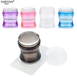 Set de Sellos de Silicona para Uñas con Mango Transparente Esmerilado, Cabezal Suave y Raspador, Herramienta de Diseño e Impresión para Salón de Manicura - Product Image 3