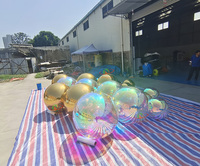 Ballon suspendu gonflable or et argent miroir personnalisé grande boule gonflable réfléchissante