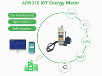 Medidor de Energía Inalámbrico Monofásico IoT con Protocolo MQTT, Comunicación Inalámbrica 4G WiFi LoRa, 1 Clase Acrel ADW310