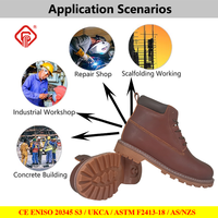 Chaussures de sécurité professionnelles durables à embout composite, antidérapantes, en cuir véritable, pour la construction