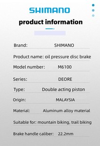 Grupo de Frenos de Disco Hidráulicos <span class=keywords><strong>SHIMANO</strong></span> <span class=keywords><strong>DEORE</strong></span> M6100 M6120 con Palanca de Freno M6100 y Pinza de Freno BR-M6100 o M6120 - Product Image 3